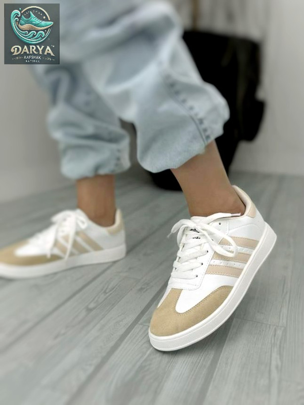 خرید کفش کتونی ونس ترند مدل سه خط کرم سفید