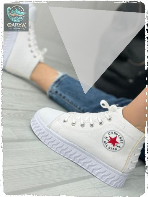 خرید کفش کتونی زنانه آل استار ساقدار سفید