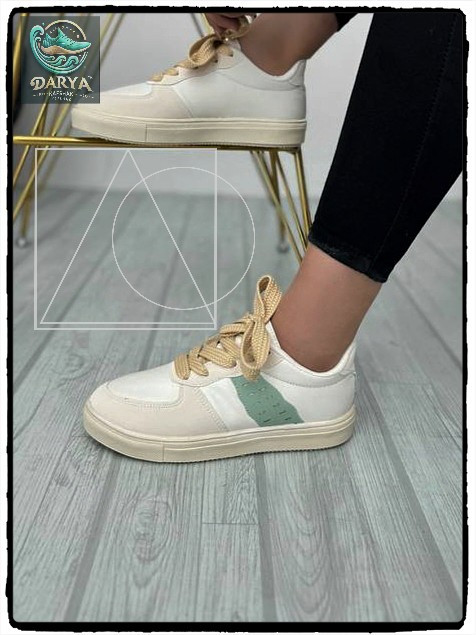 کفش ونس زنانه مدل آتن اسفید سبز