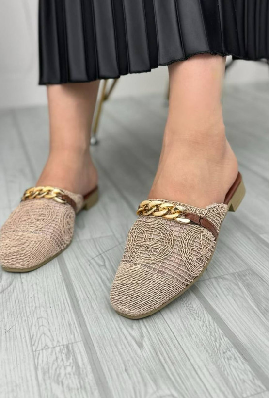 خرید صندل زنانه مجلسی مدل گیپور عسلی