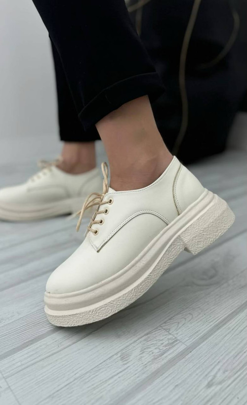 خرید کفش زنانه مجلسی شیک و زیبا لوفر کرم مات