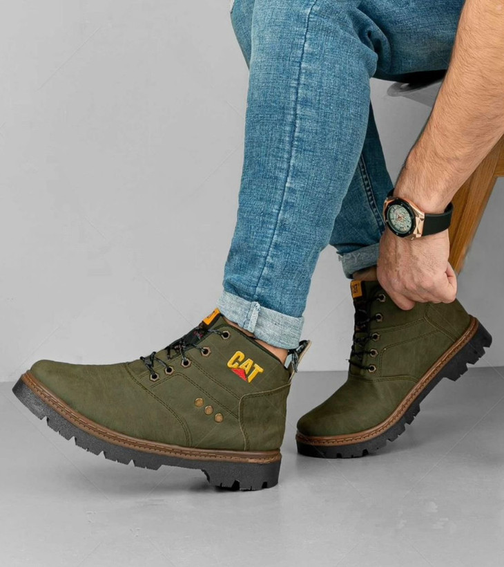 نیم بوت ست مردانه و زنانه کاترپیلار سبز